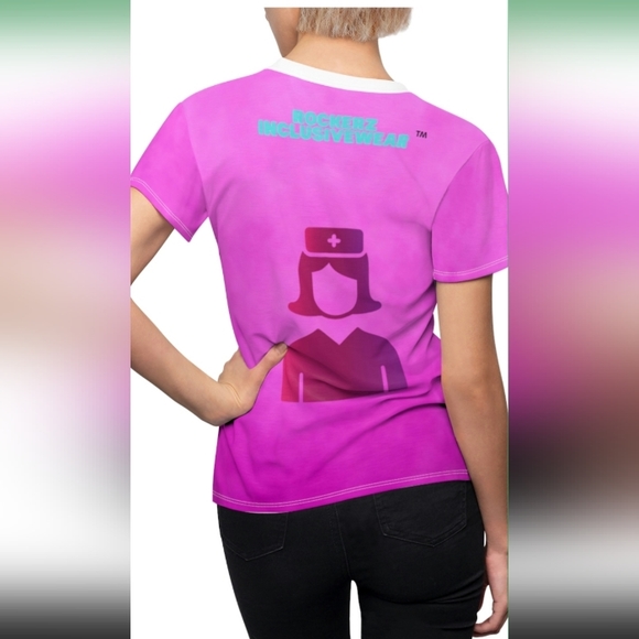 Nurse and Proud of It Woman's Cut and Sew Top - Picture 3 of 6